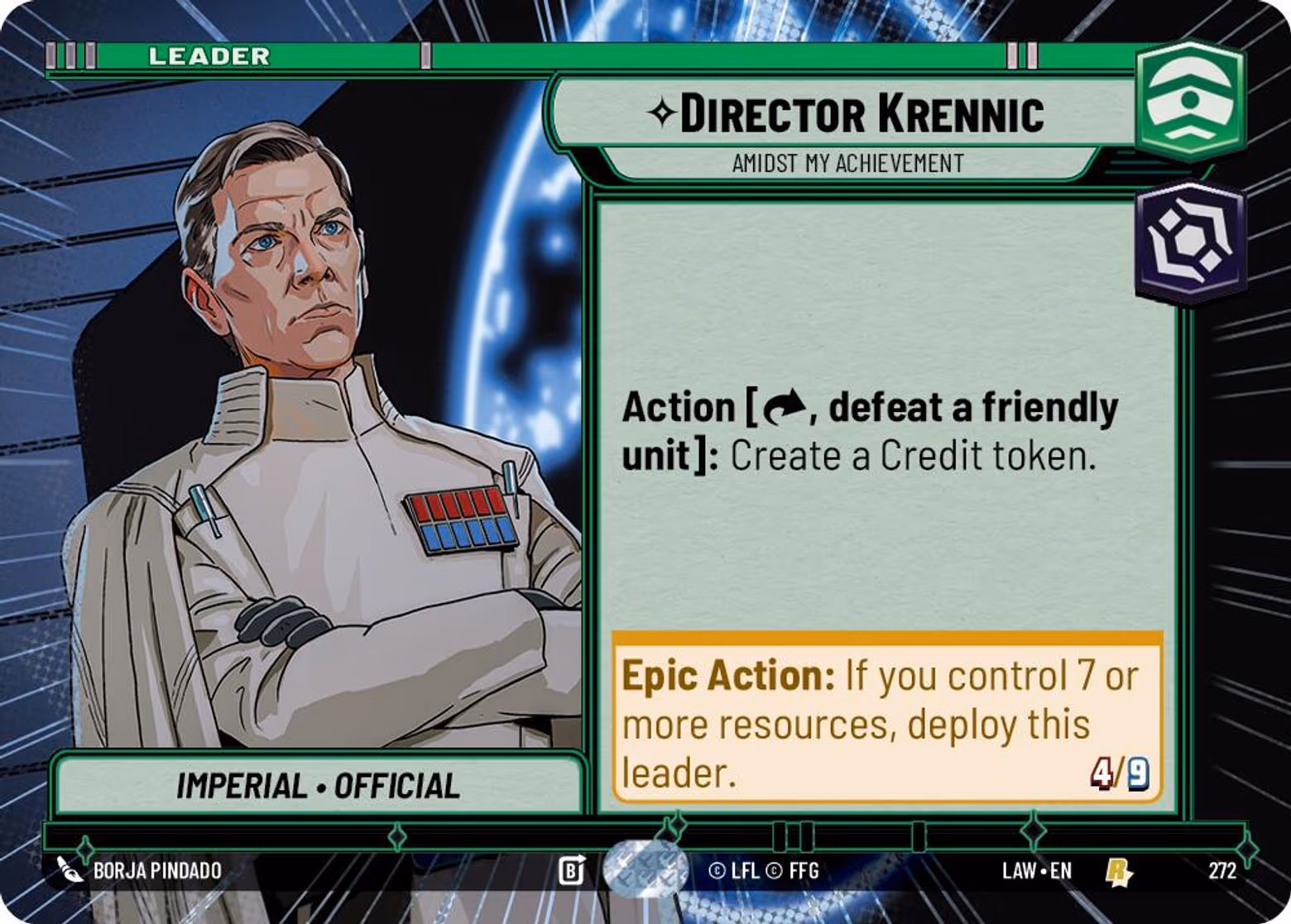 Director Krennic - Amidst My Achievement LAW-272 Hyperspace Star Wars Unlimited card