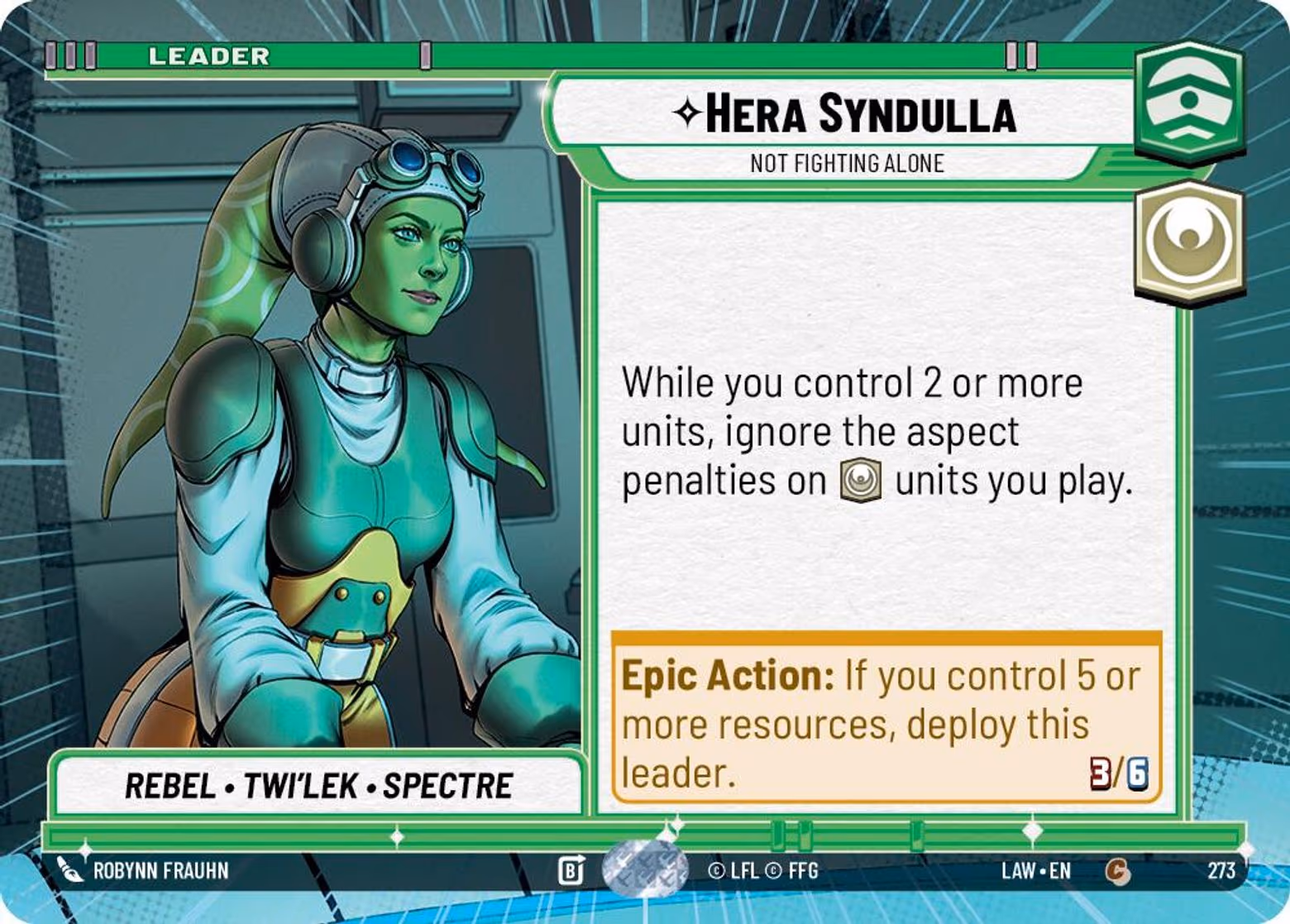 Hera Syndulla - Not Fighting Alone LAW-273 Hyperspace Star Wars Unlimited card