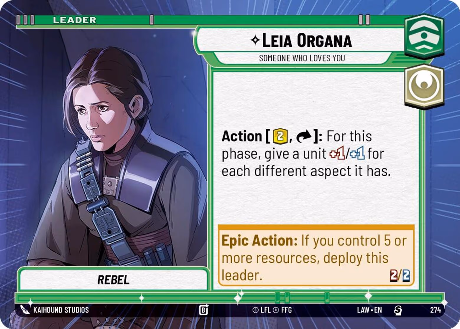 Leia Organa - Someone Who Loves You LAW-274 Hyperspace Star Wars Unlimited card
