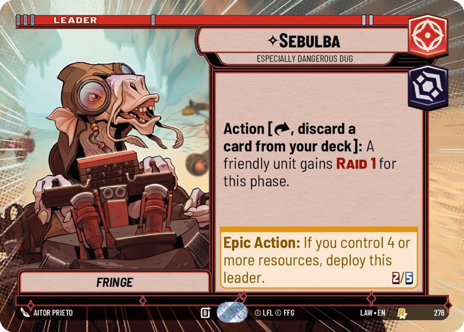 Sebulba - Especially Dangerous Dug LAW-276 Hyperspace Star Wars Unlimited card