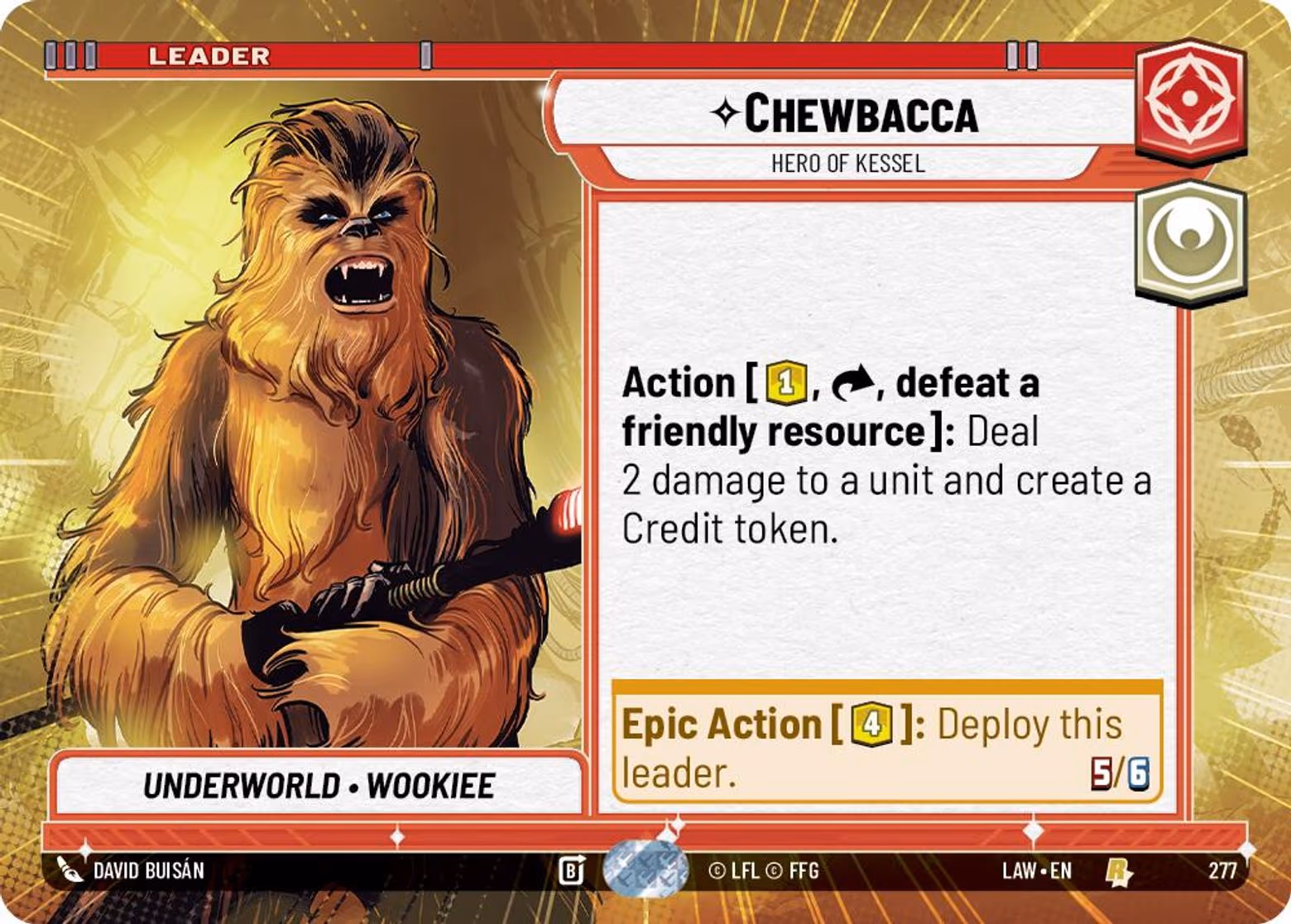 Chewbacca - Hero of Kessel LAW-277 Hyperspace Star Wars Unlimited card