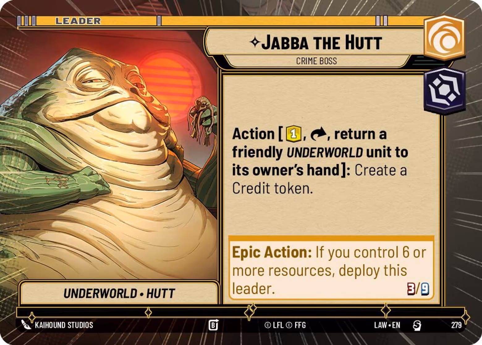 Jabba the Hutt - Crime Boss LAW-279 Hyperspace Star Wars Unlimited card