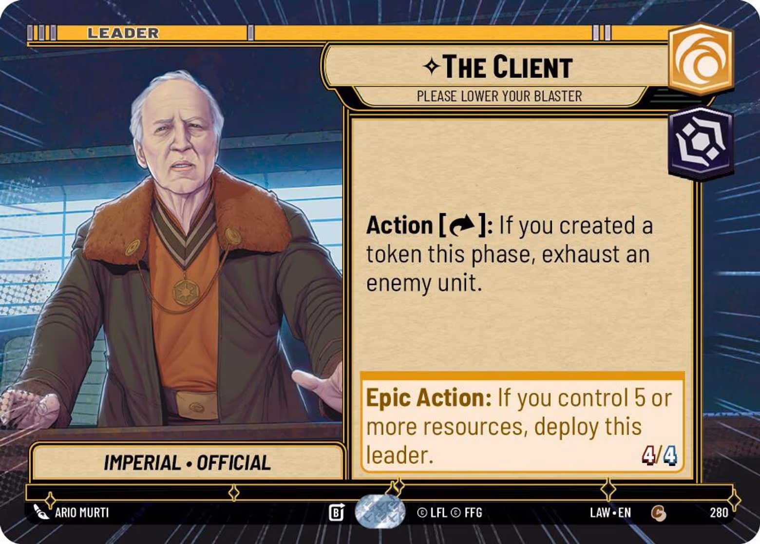 The Client - Please Lower Your Blaster LAW-280 Hyperspace Star Wars Unlimited card