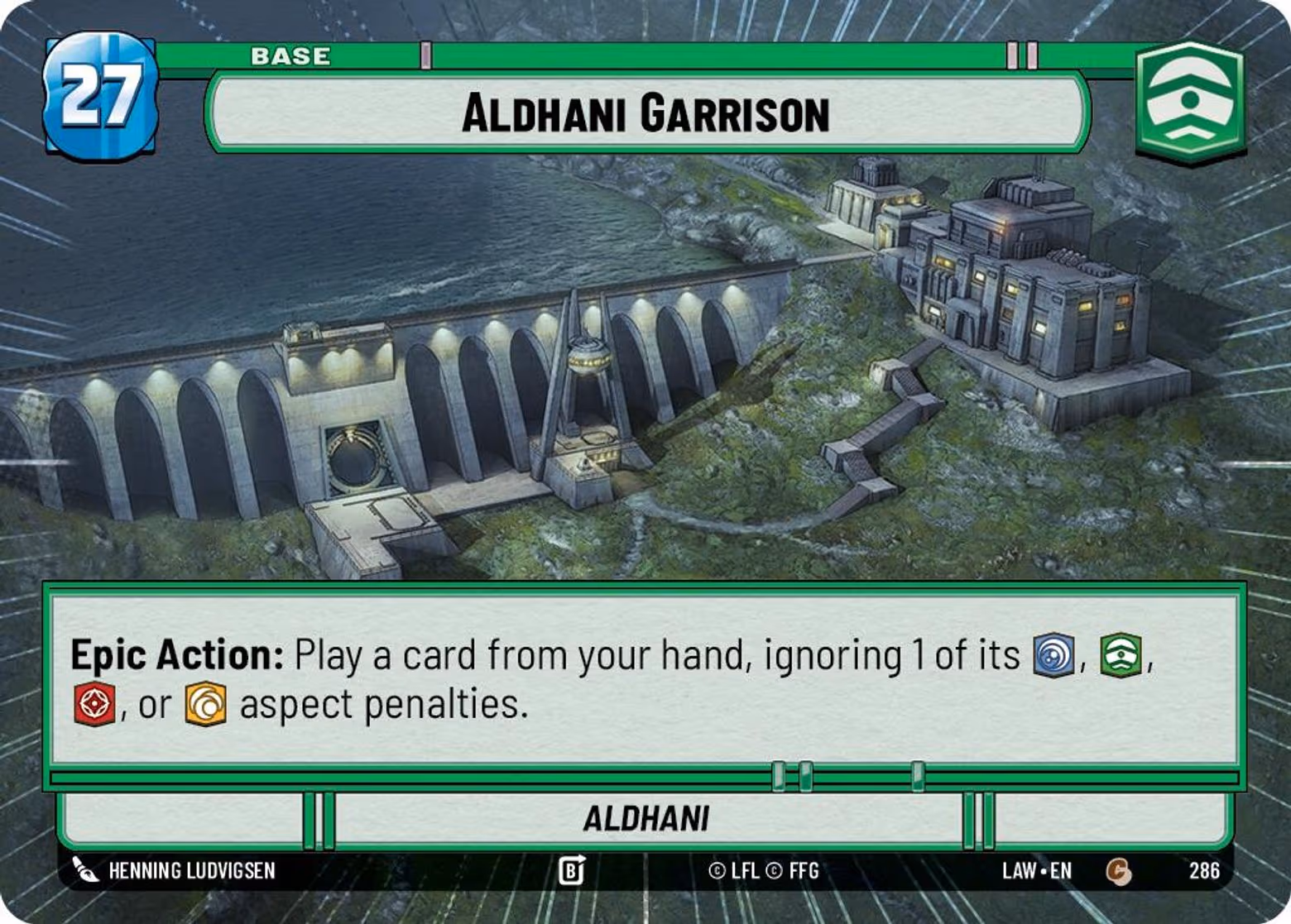 Aldhani Garrison - Aldhani LAW-286 Hyperspace Star Wars Unlimited card