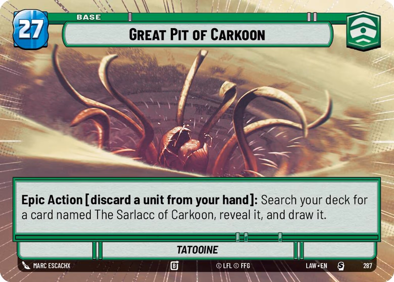 Great Pit of Carkoon - Tatooine LAW-287 Hyperspace Star Wars Unlimited card