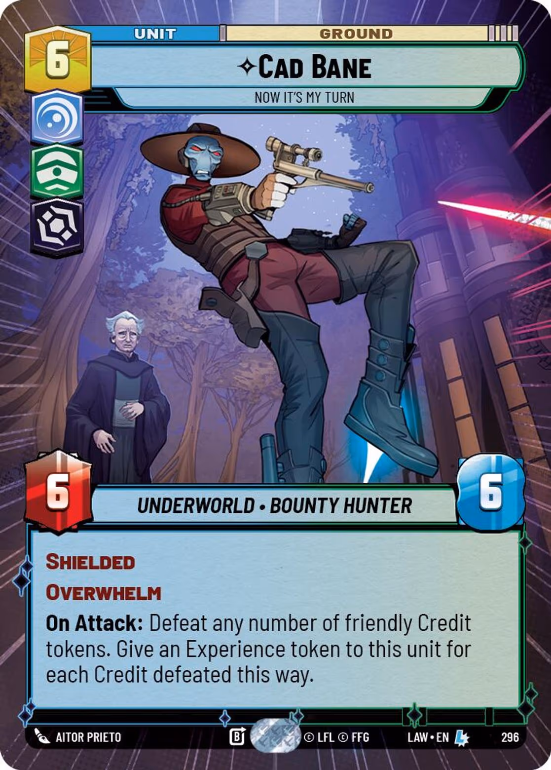 Cad Bane - Now it's My Turn LAW-296 Hyperspace Star Wars Unlimited card