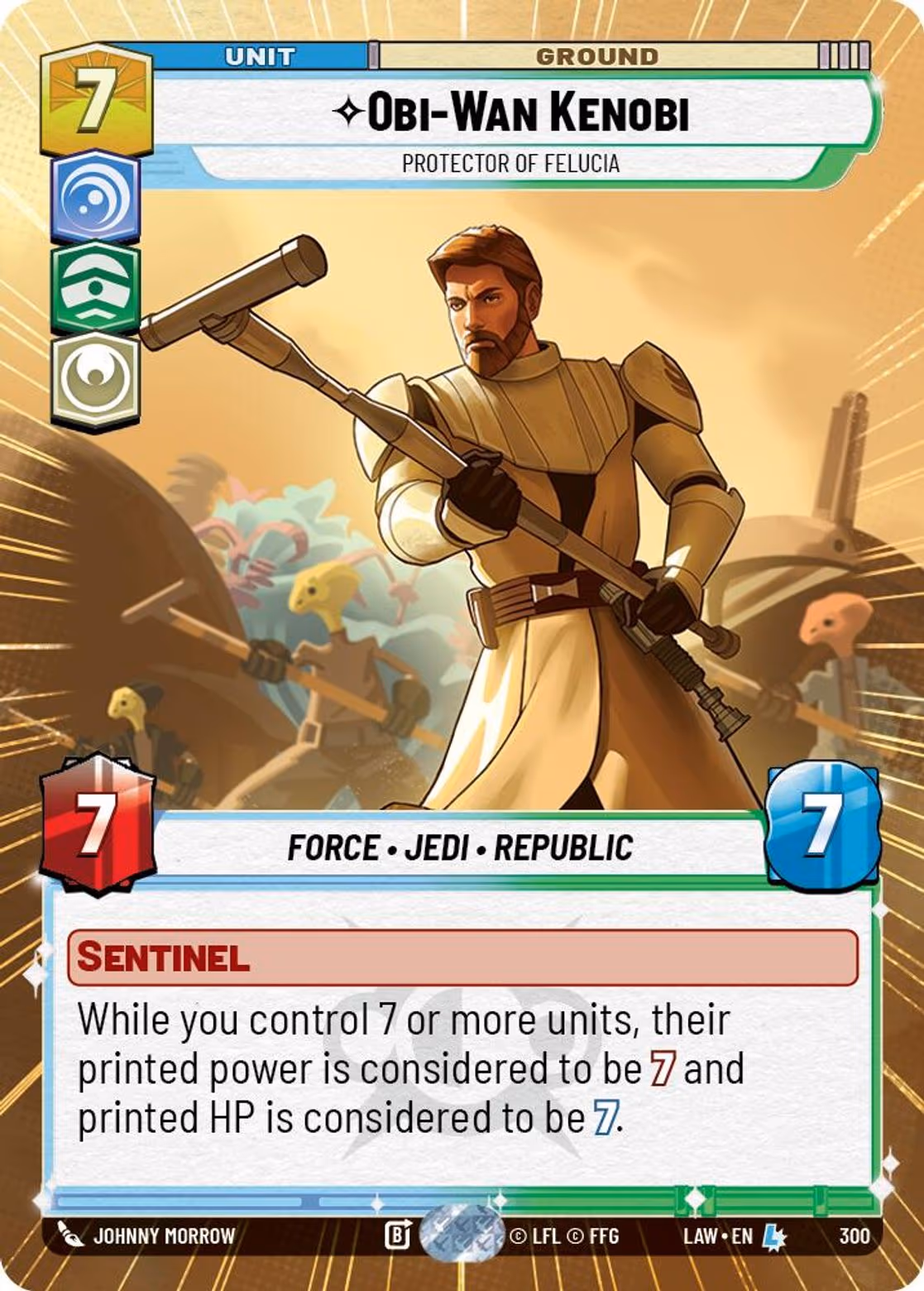 Obi-Wan Kenobi - Protector of Felucia LAW-300 Hyperspace Star Wars Unlimited card