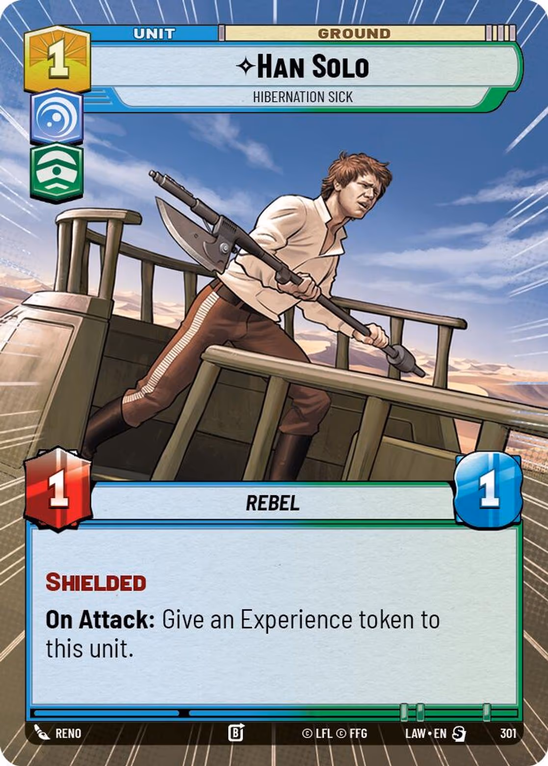 Han Solo - Hibernation Sick LAW-301 Hyperspace Star Wars Unlimited card