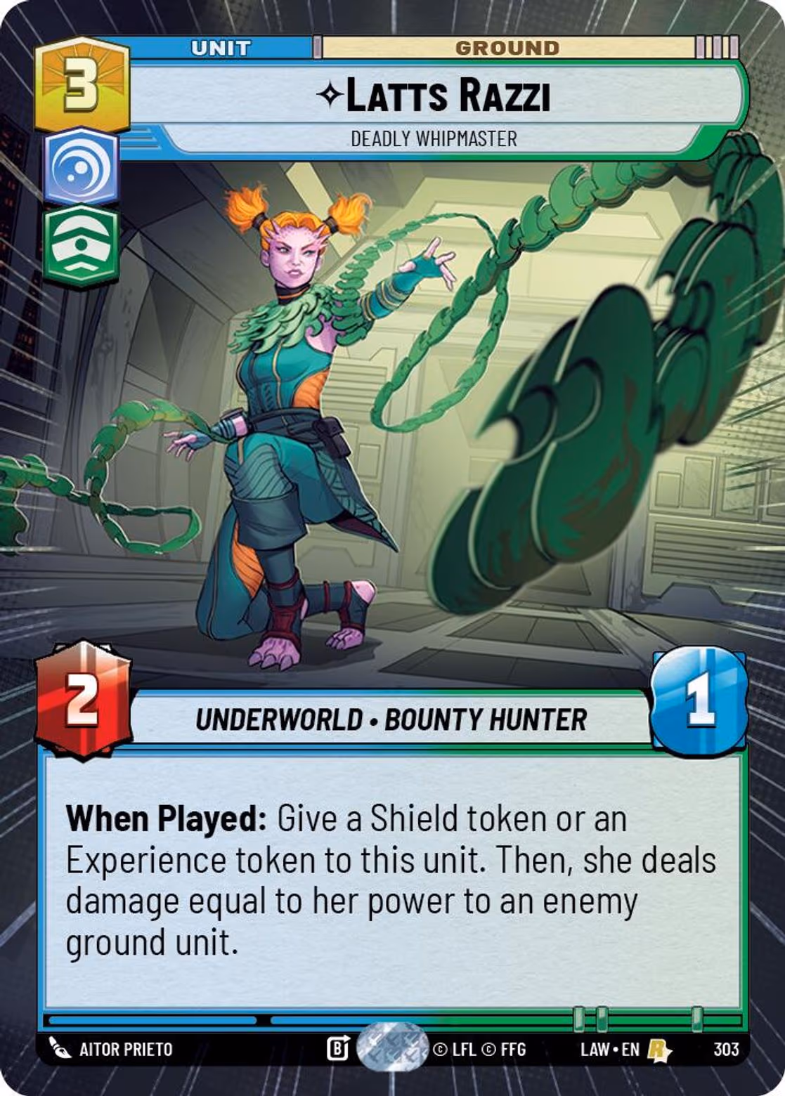 Latts Razzi - Deadly Whipmaster LAW-303 Hyperspace Star Wars Unlimited card