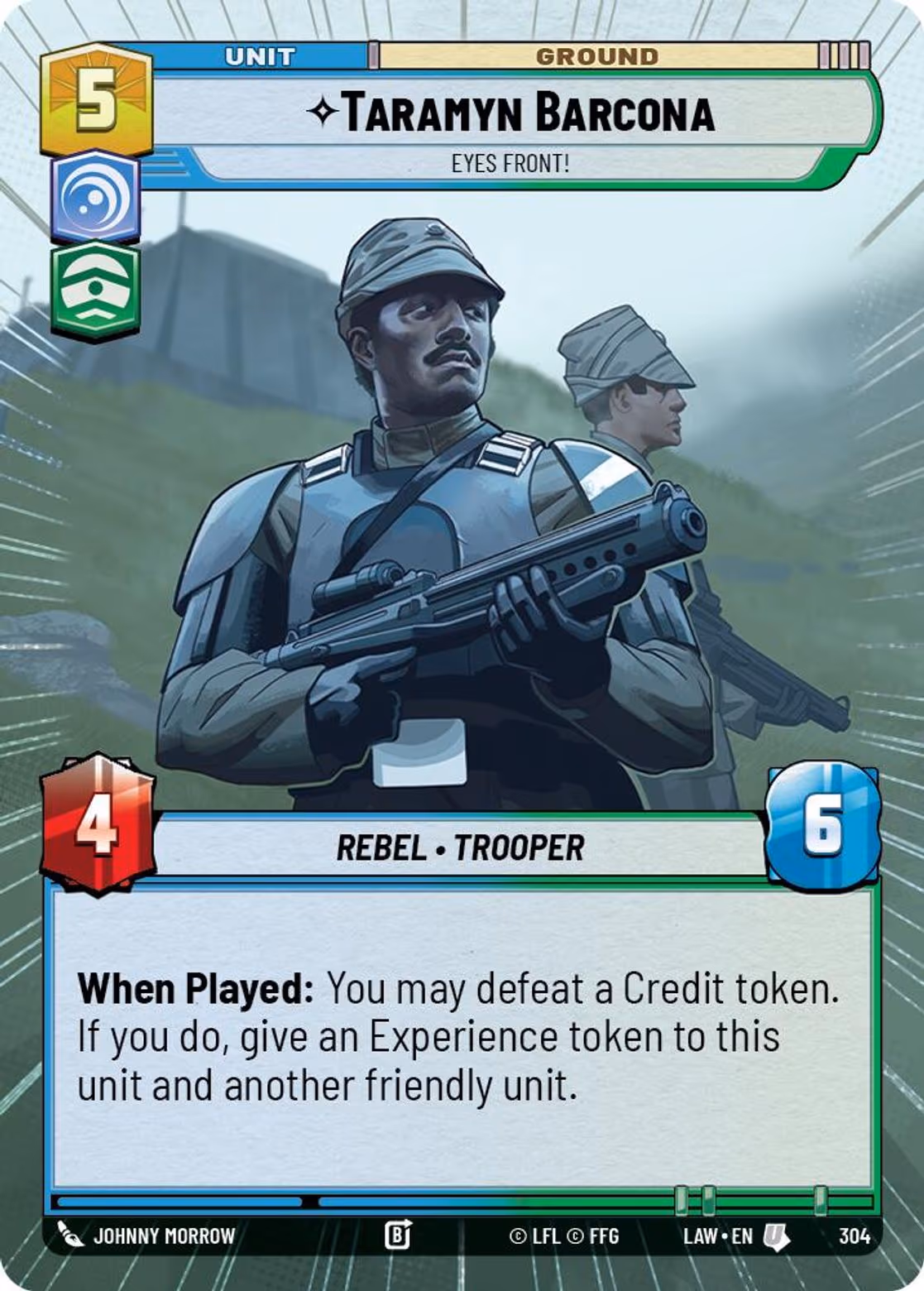 Taramyn Barcona - Eyes Front! LAW-304 Hyperspace Star Wars Unlimited card