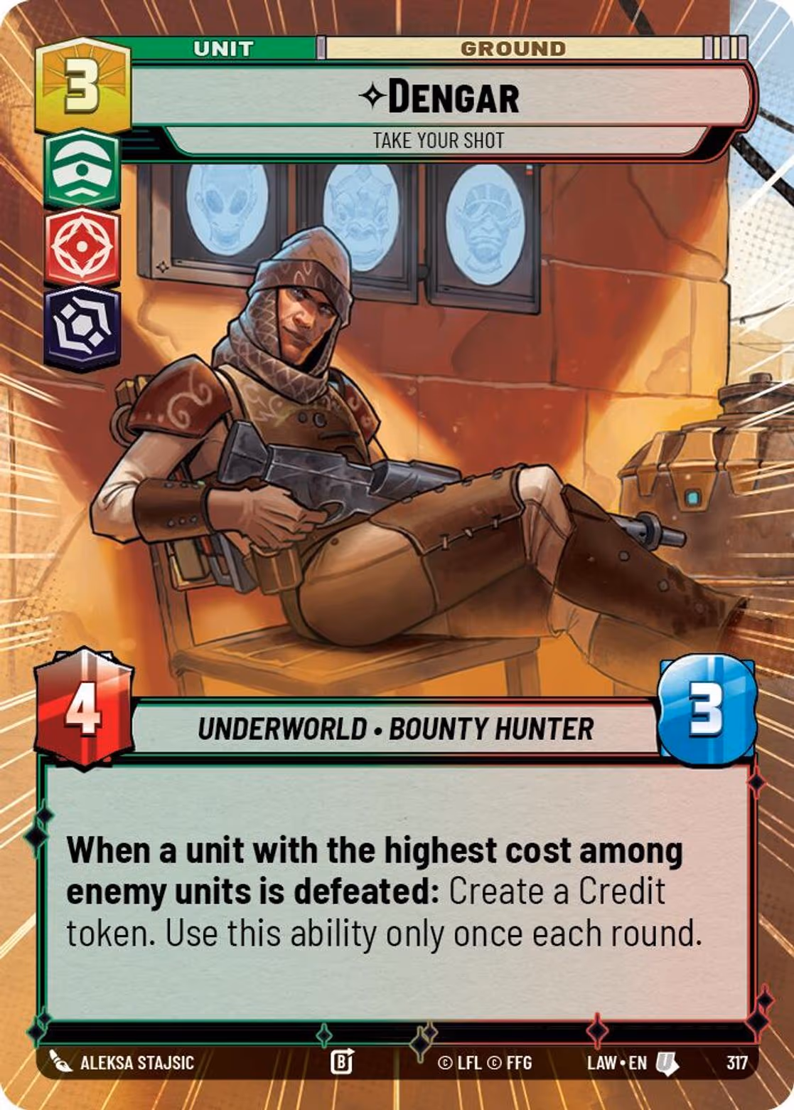 Dengar - Take Your Shot LAW-317 Hyperspace Star Wars Unlimited card