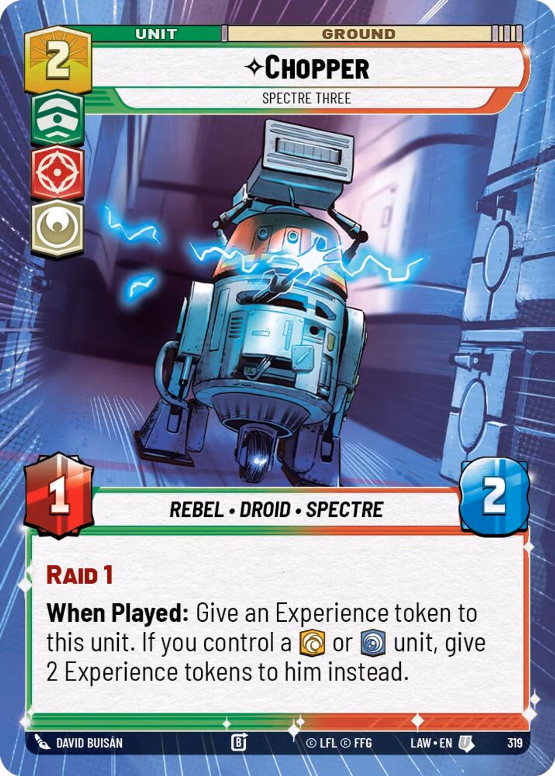Chopper - Spectre Three LAW-319 Hyperspace Star Wars Unlimited card