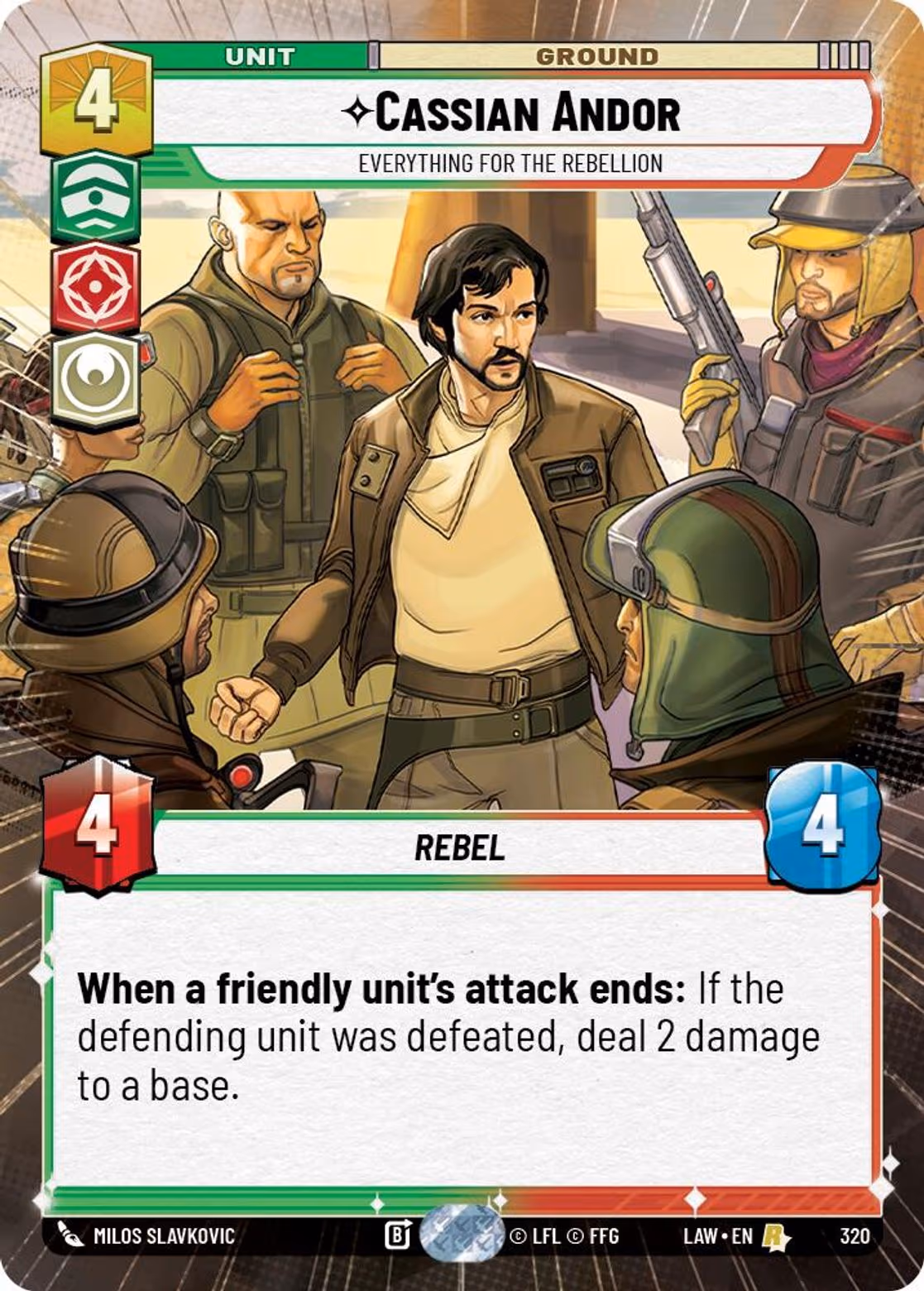 Cassian Andor - Everything for the Rebellion LAW-320 Hyperspace Star Wars Unlimited card