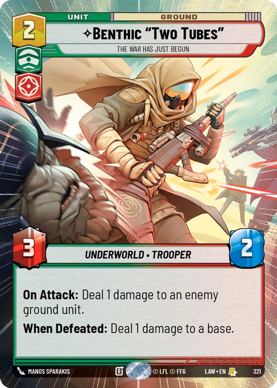 Benthic "Two Tubes" - The War Has Just Begun LAW-321 Hyperspace Star Wars Unlimited card
