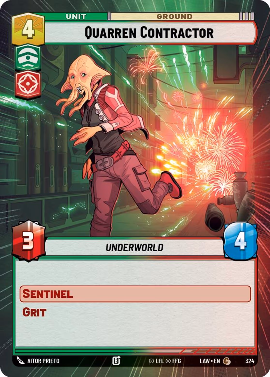 Quarren Contractor LAW-324 Hyperspace Star Wars Unlimited card