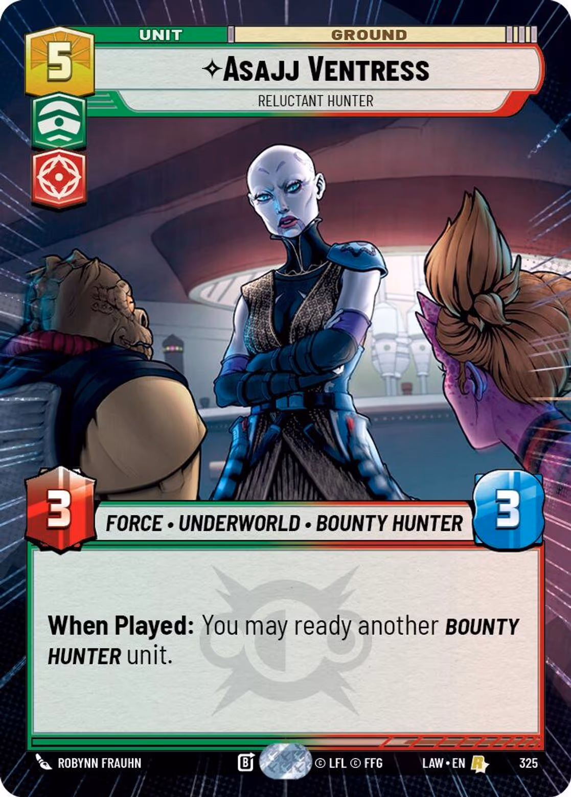 Asajj Ventress - Reluctant Hunter LAW-325 Hyperspace Star Wars Unlimited card