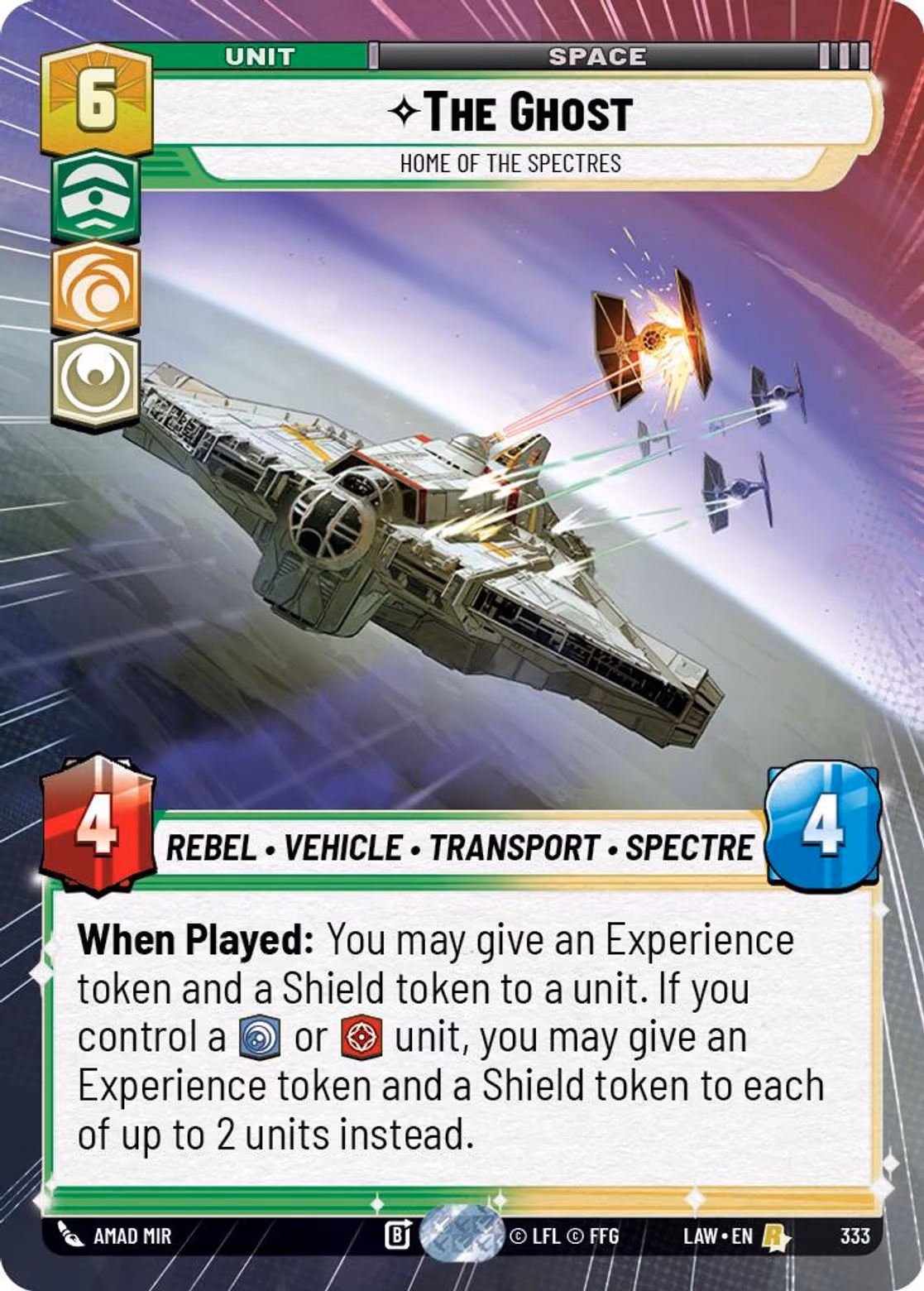 The Ghost - Home of the Spectres LAW-333 Hyperspace Star Wars Unlimited card