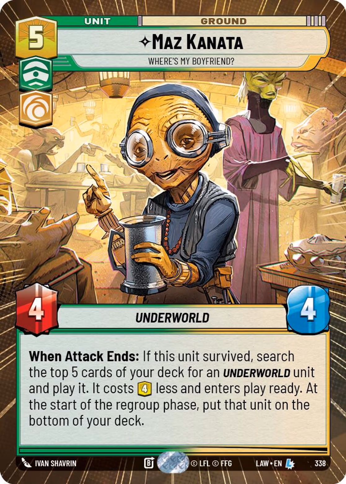 Maz Kanata - Where's My Boyfriend? LAW-338 Hyperspace Star Wars Unlimited card
