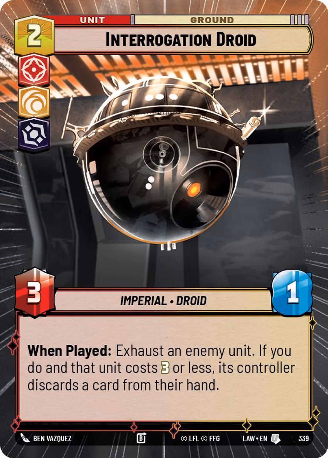 Interrogation Droid LAW-339 Hyperspace Star Wars Unlimited card