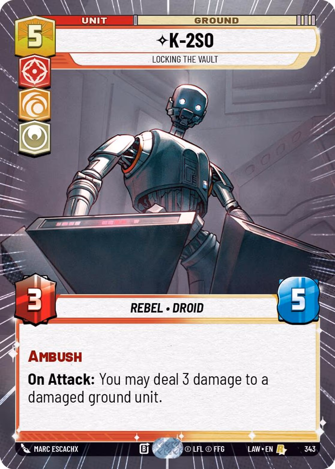 K-2S0 - Locking the Vault LAW-343 Hyperspace Star Wars Unlimited card