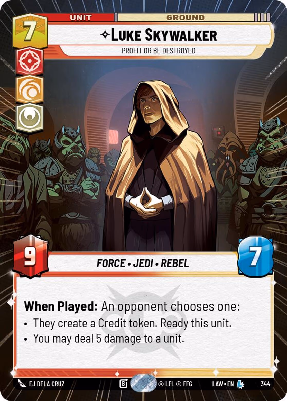 Luke Skywalker - Profit or be Destroyed LAW-344 Hyperspace Star Wars Unlimited card