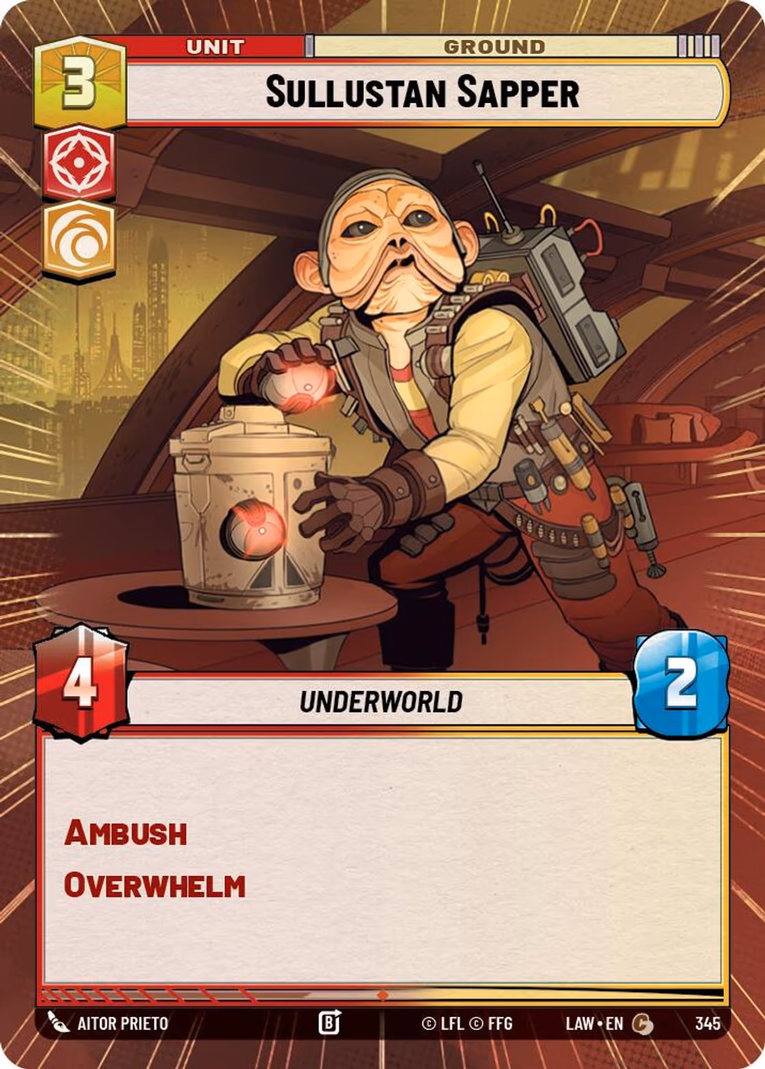 Sullustan Sapper LAW-345 Hyperspace Star Wars Unlimited card