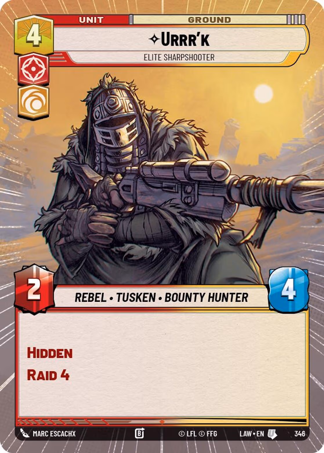 Urrr'k - Elite Sharpshooter LAW-346 Hyperspace Star Wars Unlimited card