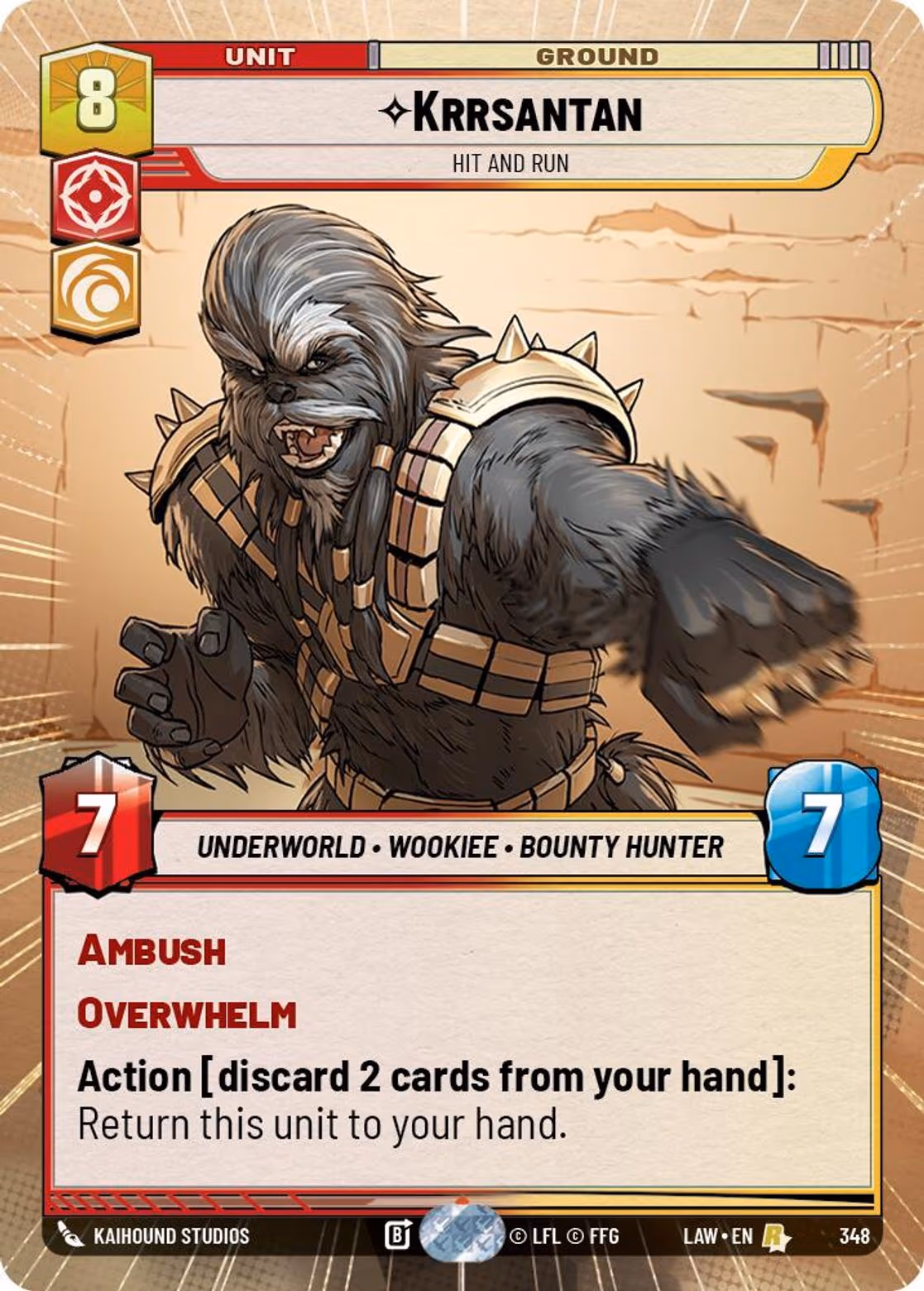 Krrsantan - Hit and Run LAW-348 Hyperspace Star Wars Unlimited card
