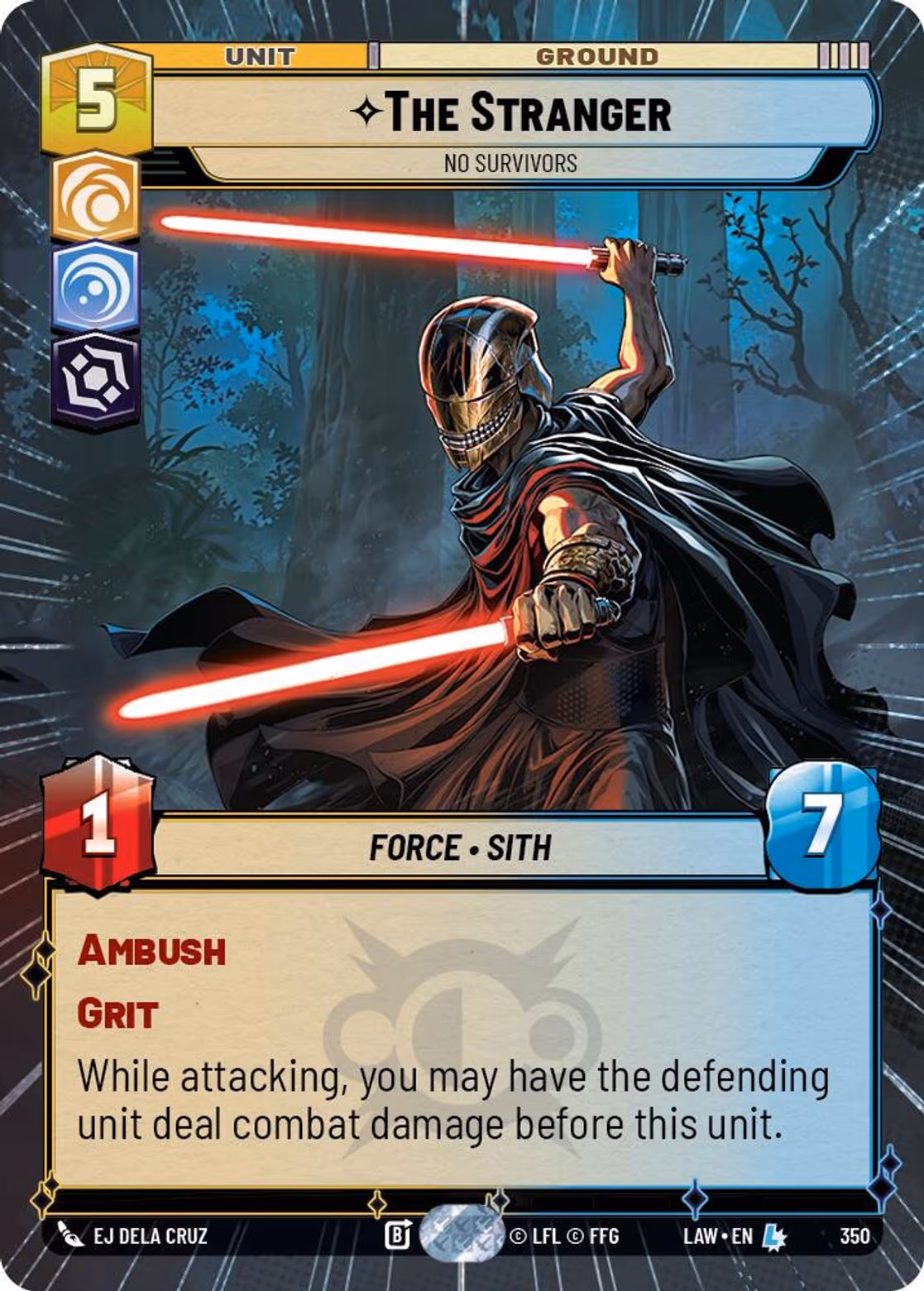 The Stranger - No Survivors LAW-350 Hyperspace Star Wars Unlimited card