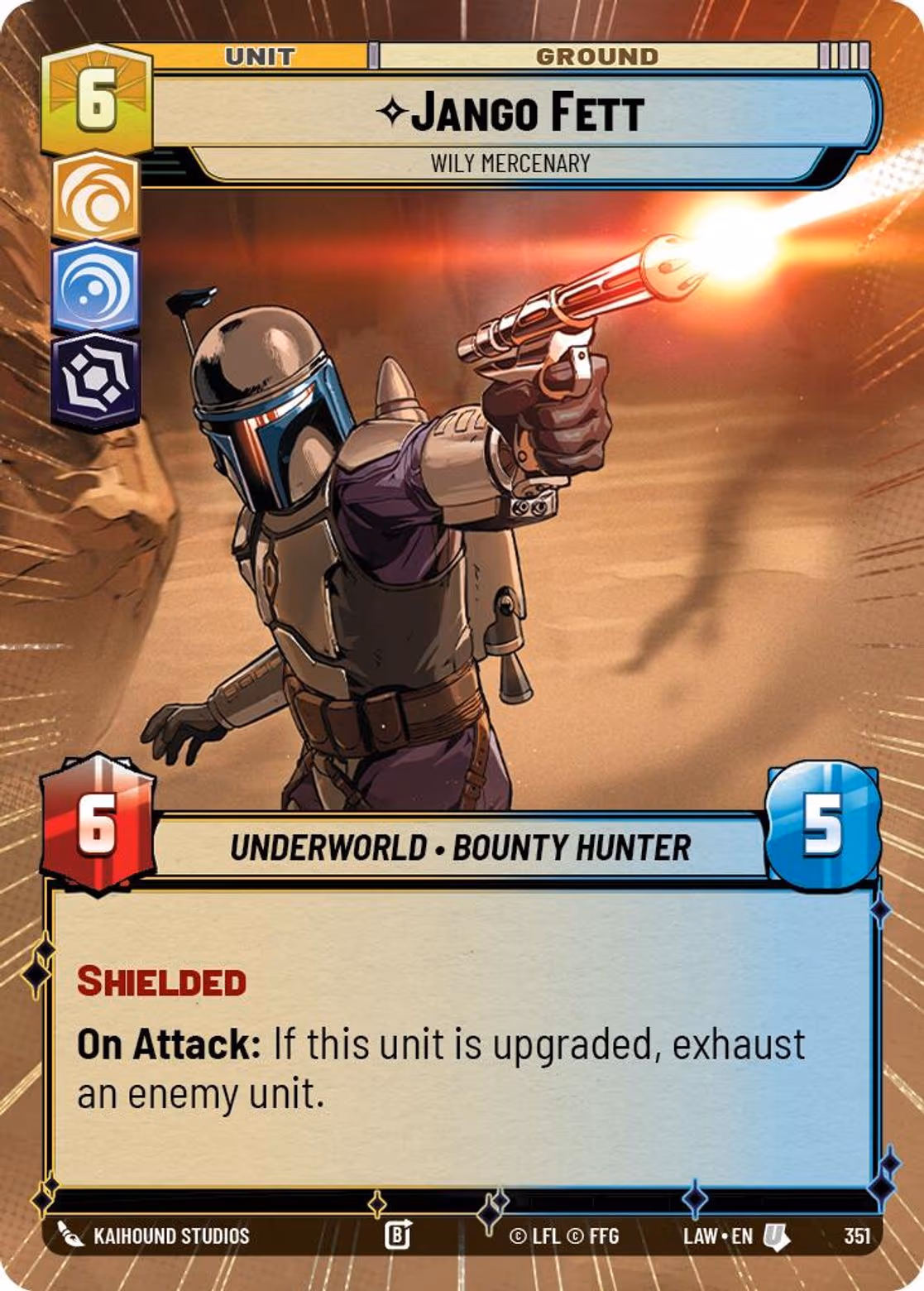 Jango Fett - Wily Mercenary LAW-351 Hyperspace Star Wars Unlimited card