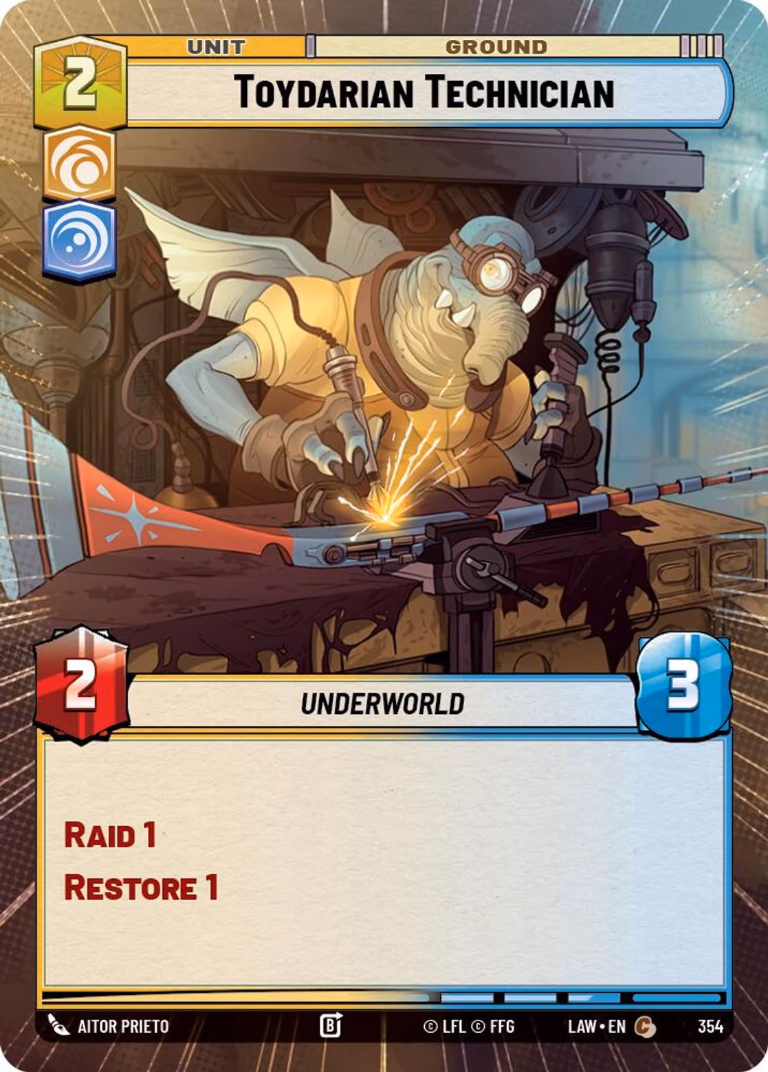 Toydarian Technician LAW-354 Hyperspace Star Wars Unlimited card