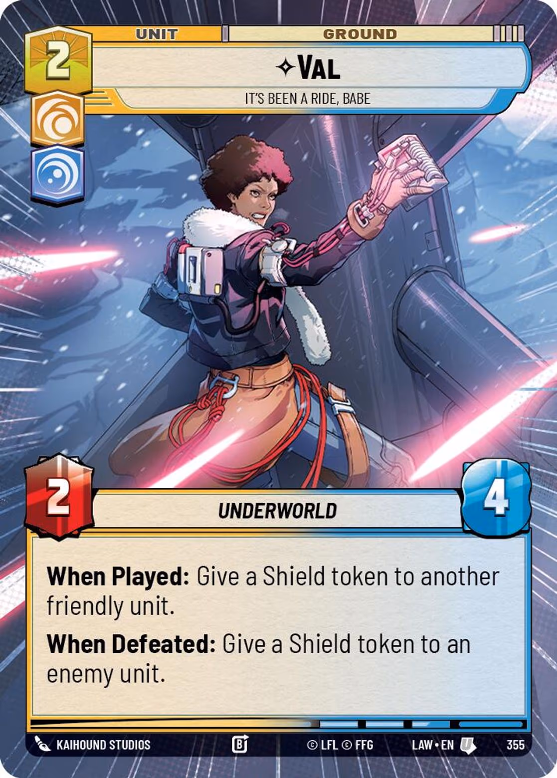 Val - It's Been a Ride, Babe LAW-355 Hyperspace Star Wars Unlimited card