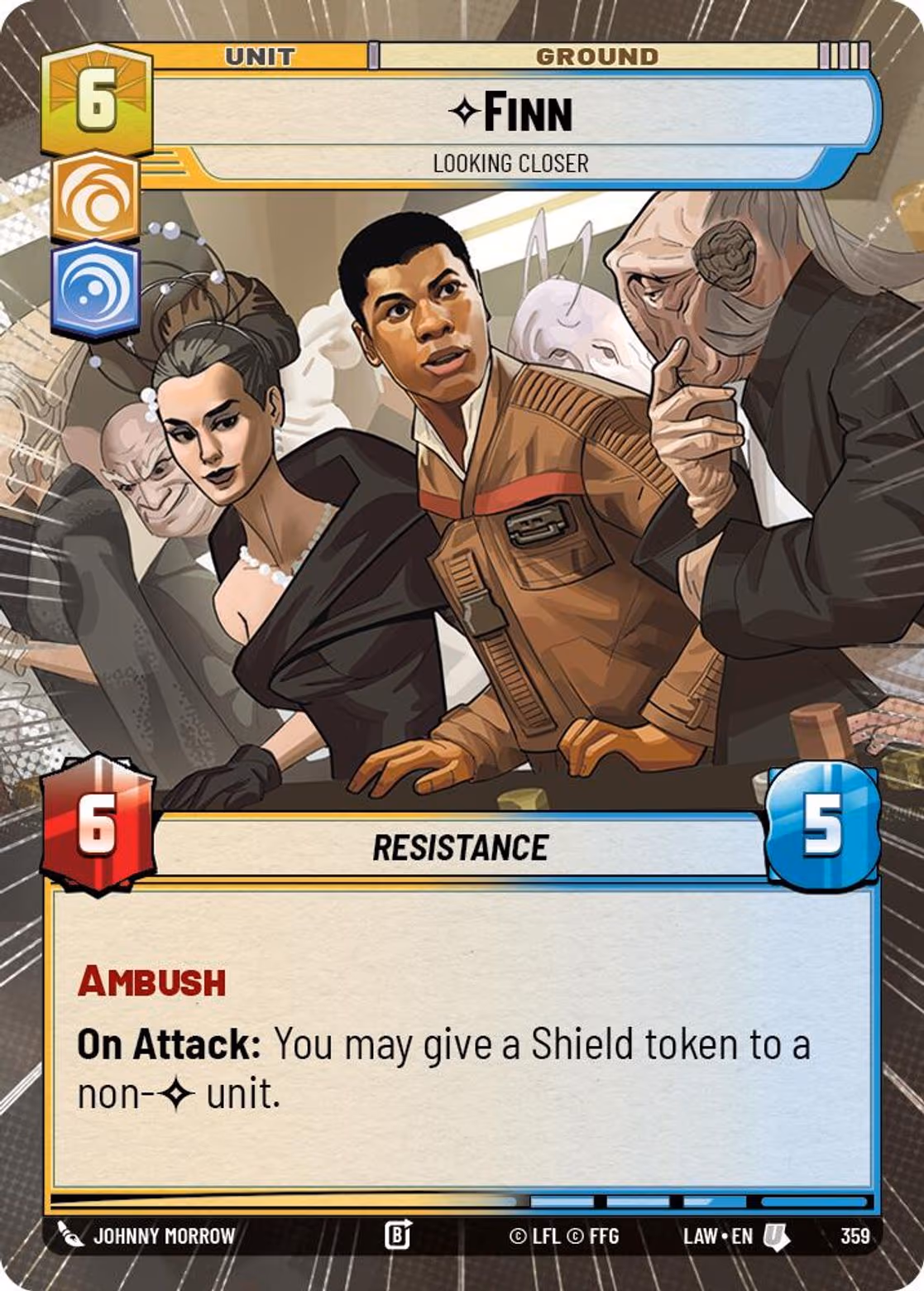 Finn - Looking Closer LAW-359 Hyperspace Star Wars Unlimited card
