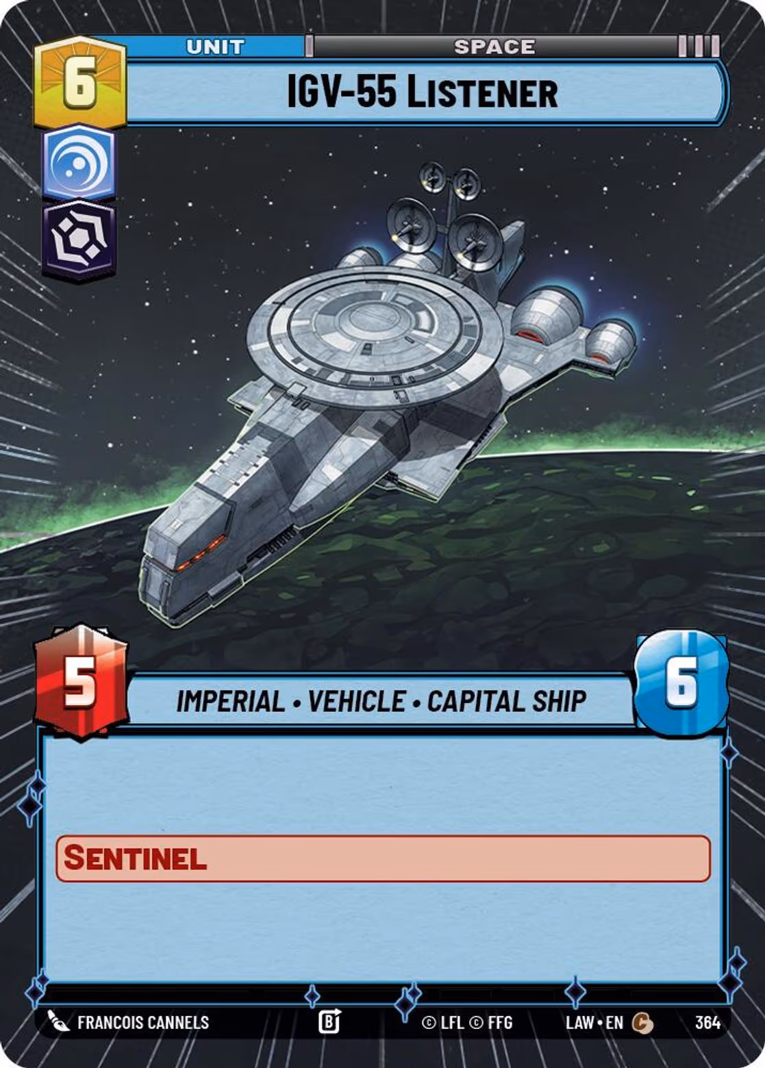 IGV-55 Listener LAW-364 Hyperspace Star Wars Unlimited card