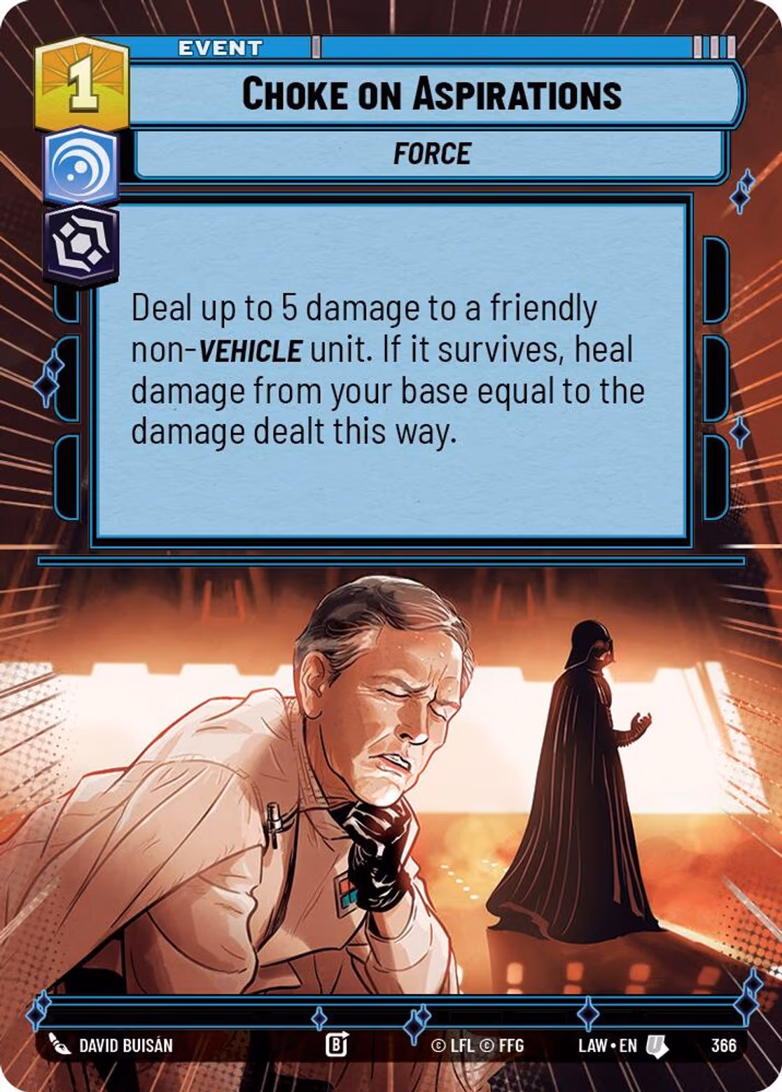 Choke on Aspirations LAW-366 Hyperspace Star Wars Unlimited card