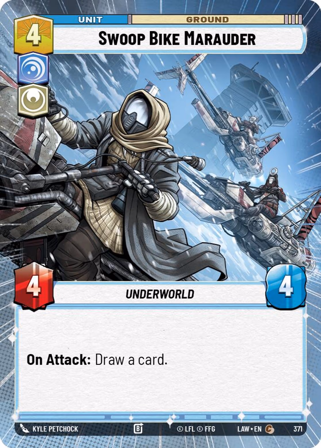 Swoop Bike Marauder LAW-371 Hyperspace Star Wars Unlimited card
