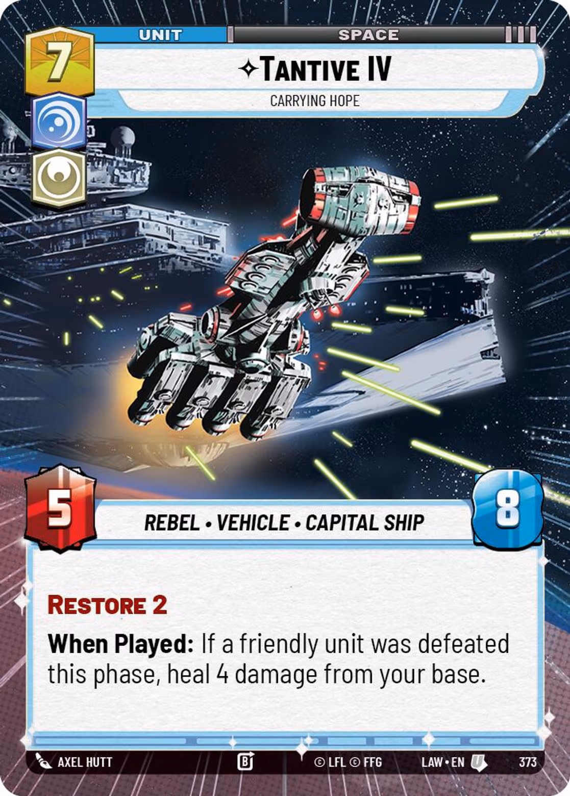 Tantive IV - Carrying Hope LAW-373 Hyperspace Star Wars Unlimited card