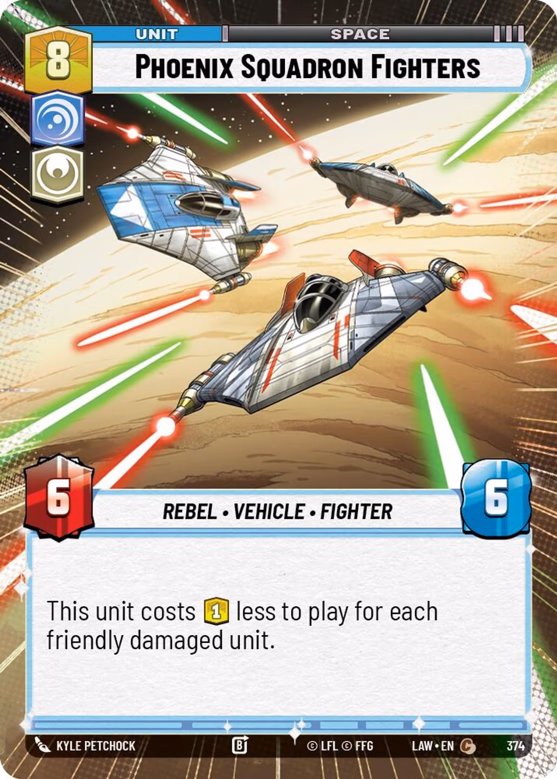 Phoenix Squadron Fighters LAW-374 Hyperspace Star Wars Unlimited card