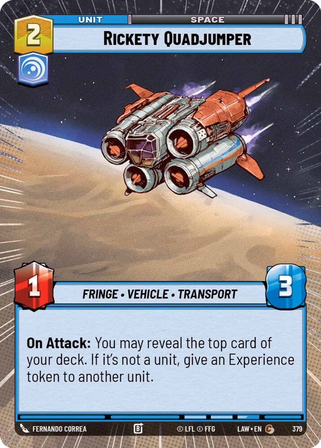 Rickety Quadjumper LAW-379 Hyperspace Star Wars Unlimited card