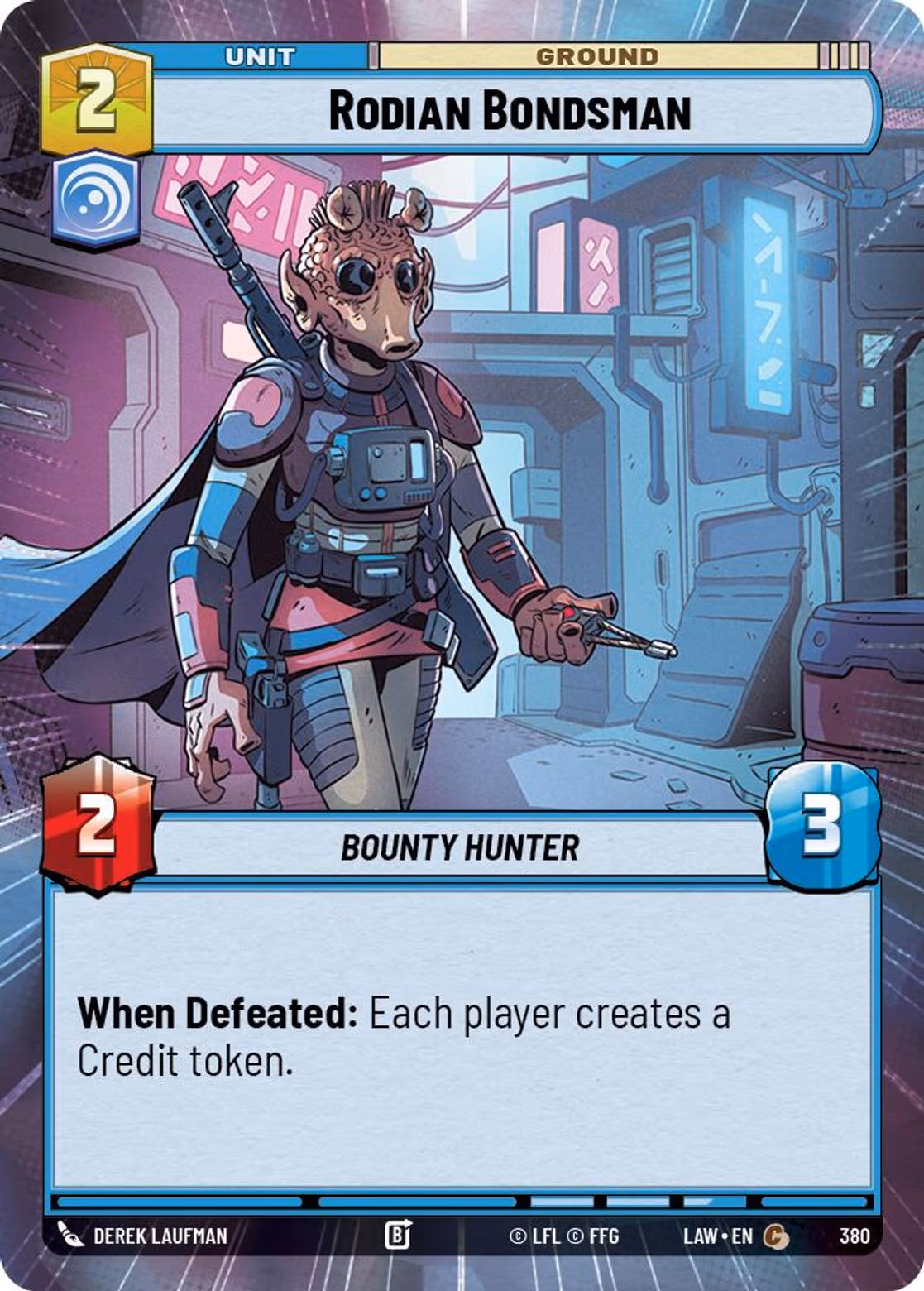 Rodian Bondsman LAW-380 Hyperspace Star Wars Unlimited card