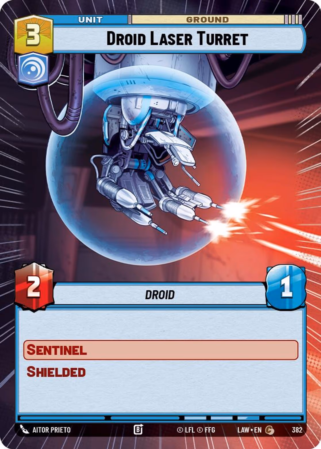 Droid Laser Turret LAW-382 Hyperspace Star Wars Unlimited card
