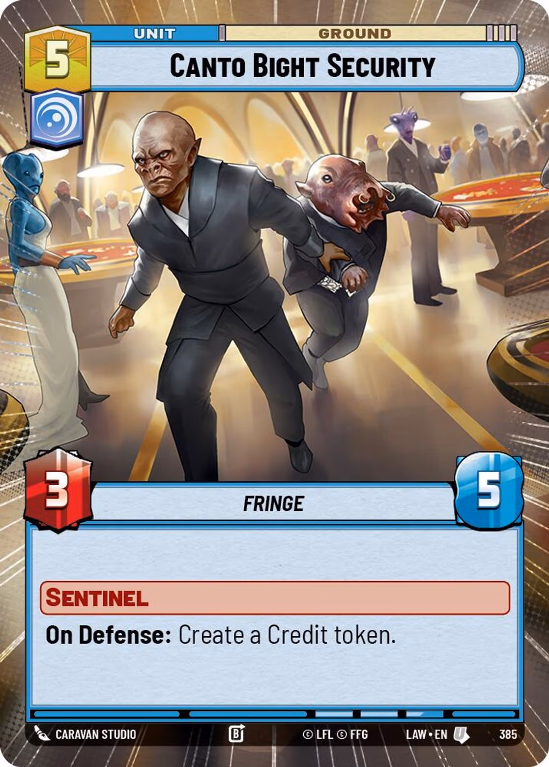 Canto Bight Security LAW-385 Hyperspace Star Wars Unlimited card