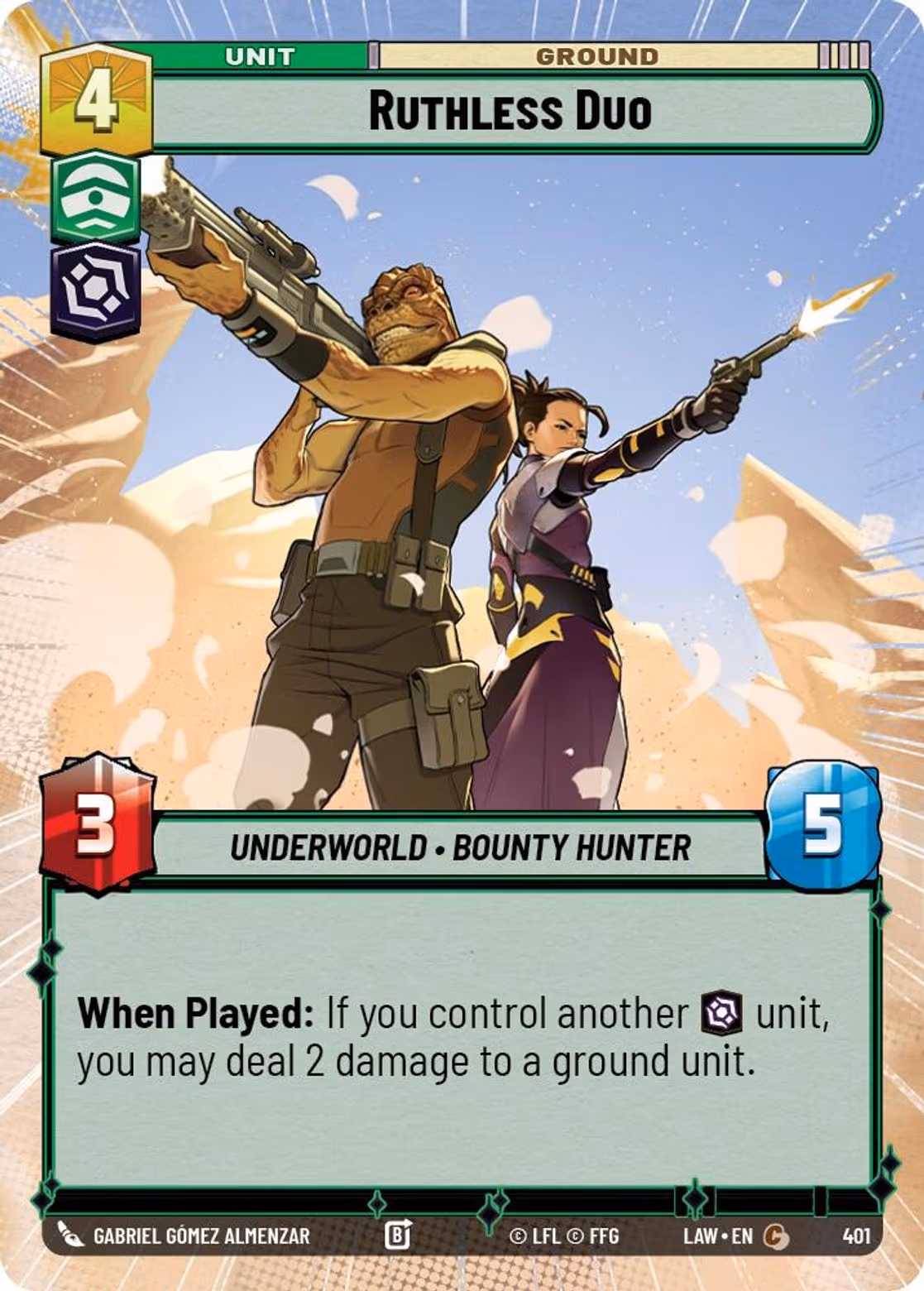 Ruthless Duo LAW-401 Hyperspace Star Wars Unlimited card