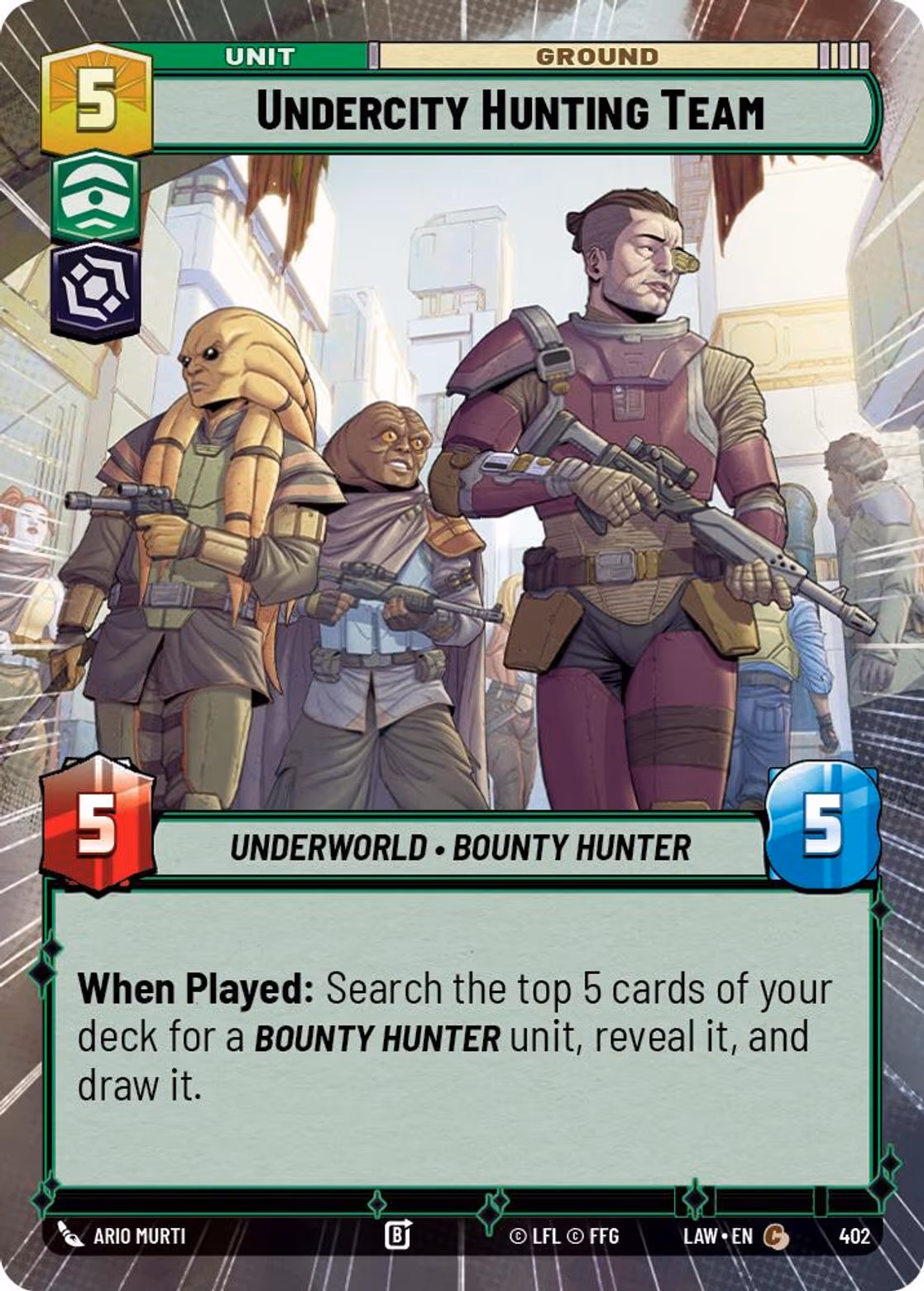 Undercity Hunting Team LAW-402 Hyperspace Star Wars Unlimited card