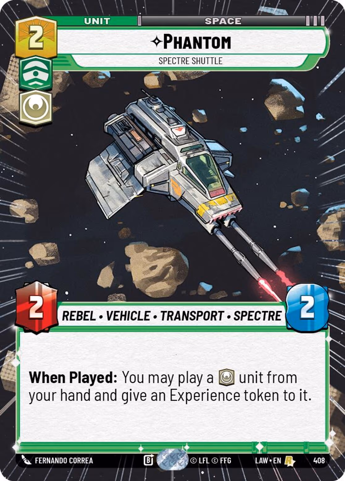 Phantom - Spectre Shuttle LAW-408 Hyperspace Star Wars Unlimited card