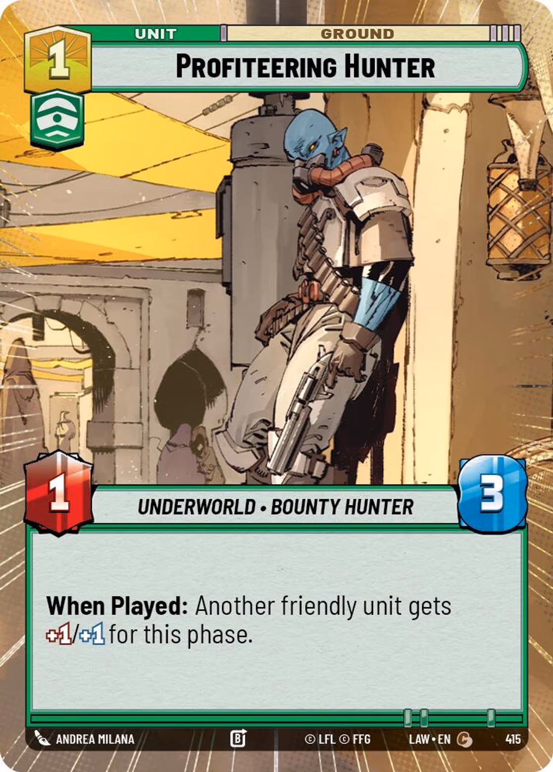 Profiteering Hunter LAW-415 Hyperspace Star Wars Unlimited card