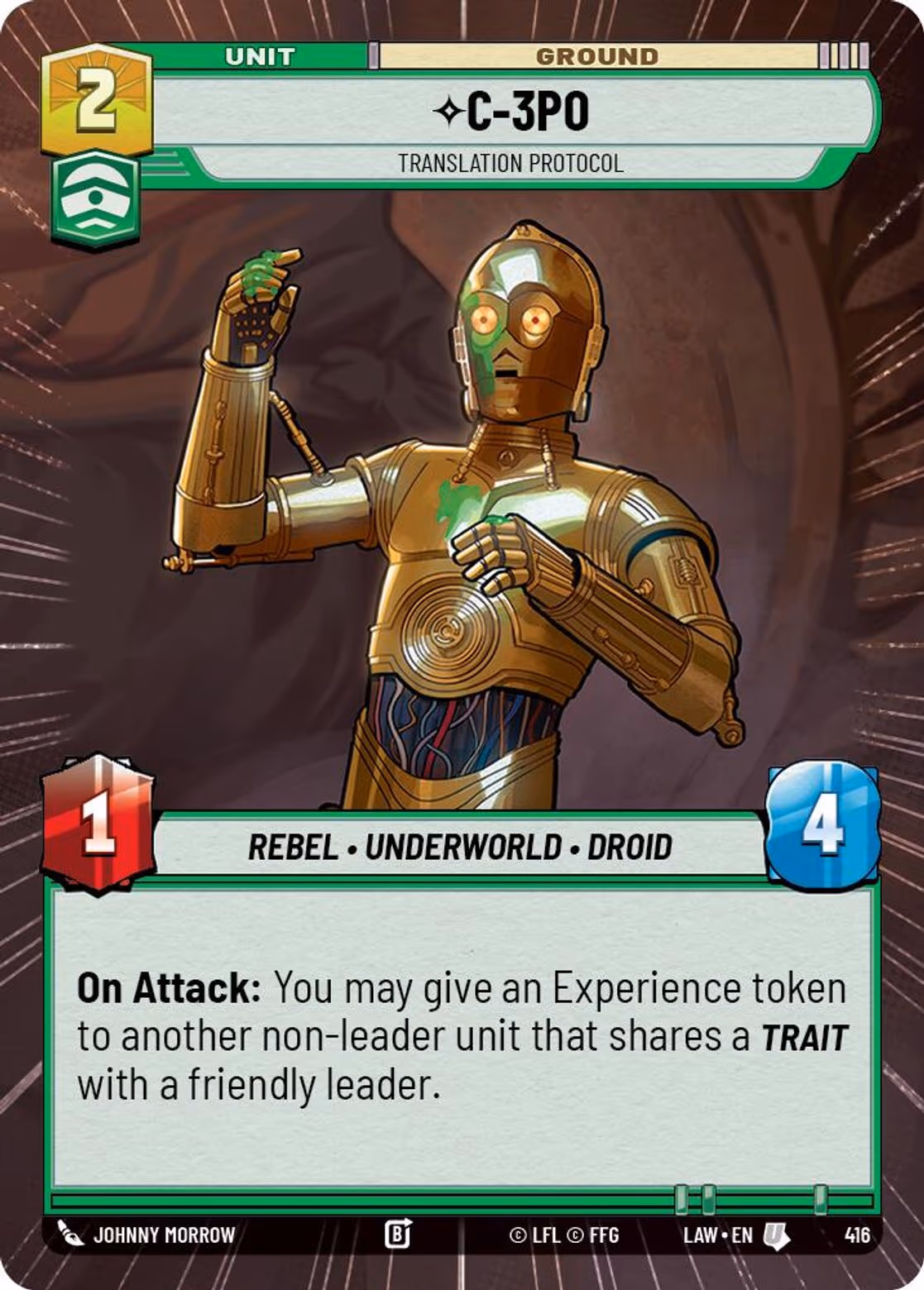 C-3P0 - Translation Protocol LAW-416 Hyperspace Star Wars Unlimited card
