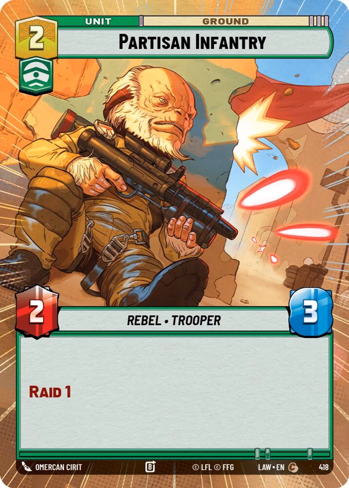 Partisan Infantry LAW-418 Hyperspace Star Wars Unlimited card