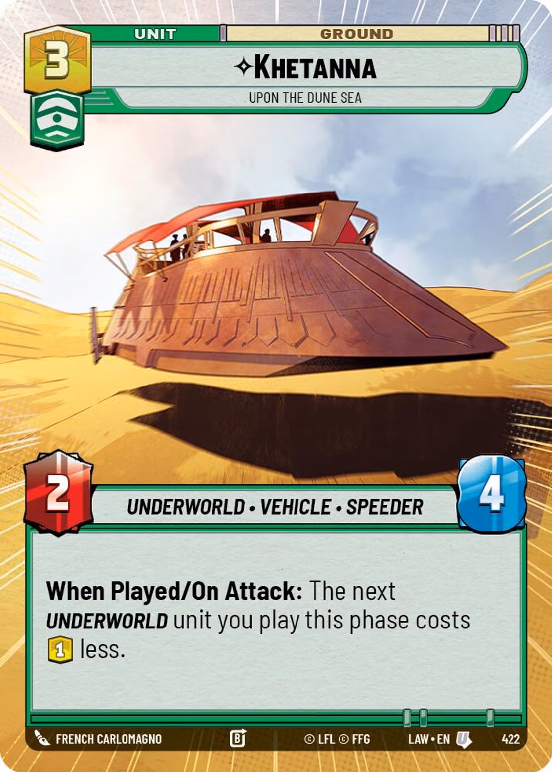 Khetanna - Upon the Dune Sea LAW-422 Hyperspace Star Wars Unlimited card