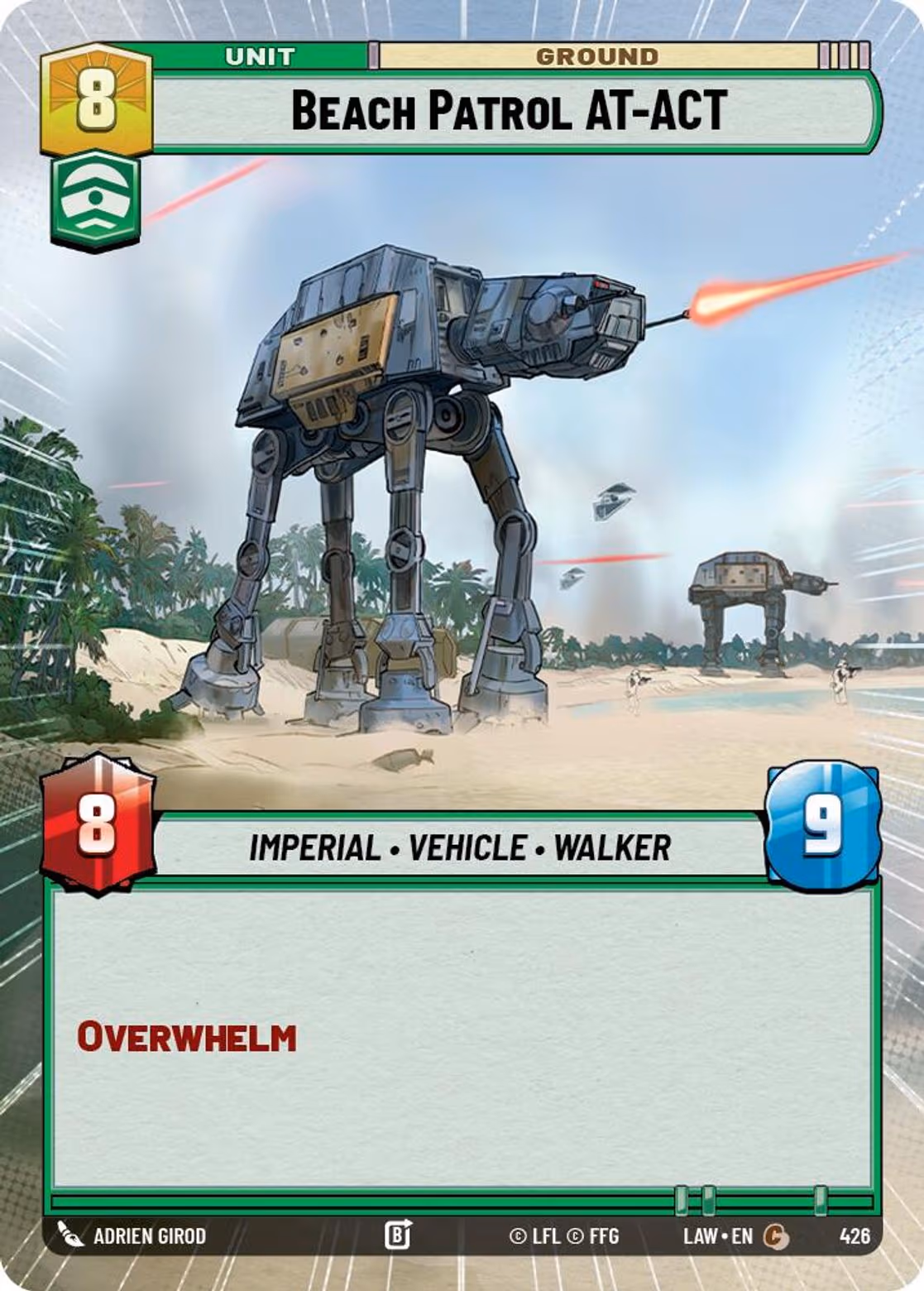 Beach Patrol AT-ACT LAW-426 Hyperspace Star Wars Unlimited card